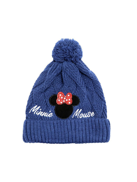 Disney Kids Beanie Set with Scarf Knitted Navy Blue