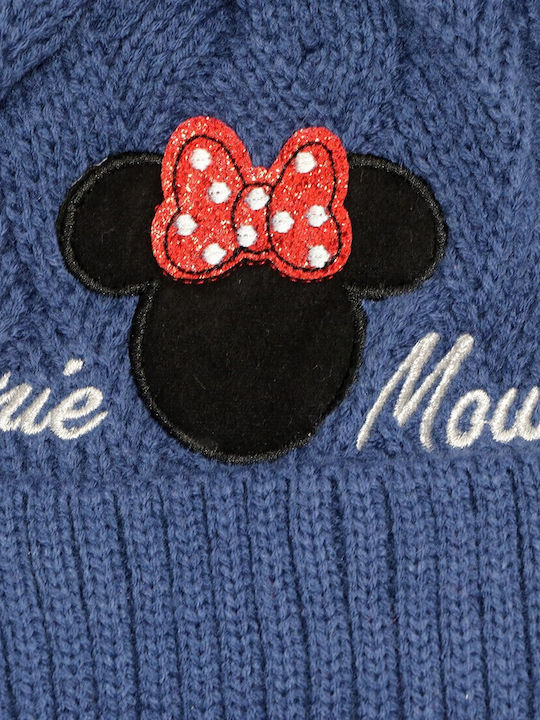 Minnie Mouse Kinder Mütze Set Gestrickt Marineblau