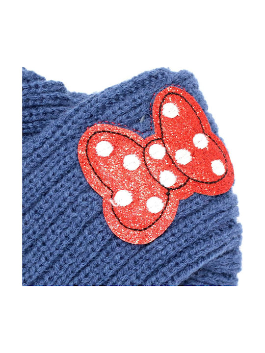 Minnie Mouse Kinder Mütze Set Gestrickt Marineblau
