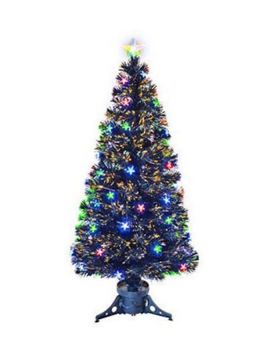 StarGlory Decorated Christmas Green Tree with Plastic Base and Optical Fibers Lighting H150cm