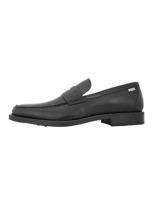 GK Uomo Δερμάτινα Ανδρικά Loafers σε Μαύρο Χρώμα