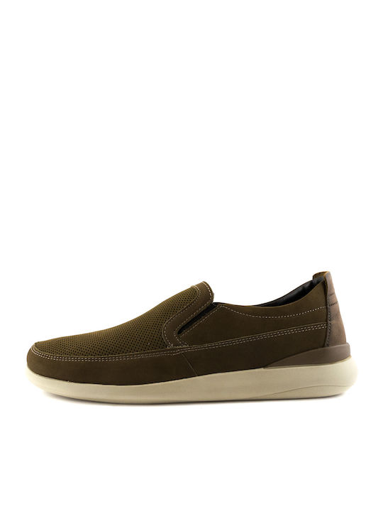 De piele Slip-on-uri pentru bărbați Tabac maro