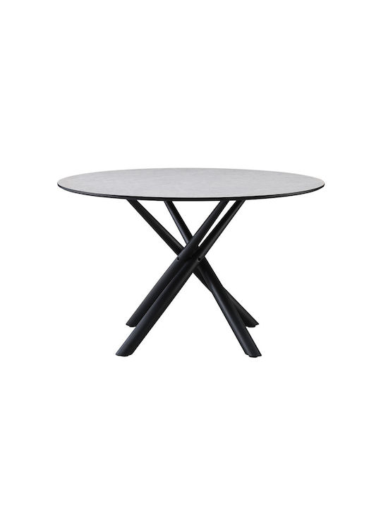 Votsalo Rund Tisch Speisesaal mit Steinoberfläche Gray 120x120x75cm