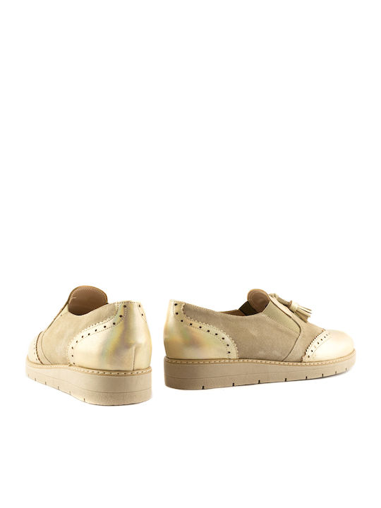 Γυναικεία Oxfords σε Χρυσό Χρώμα