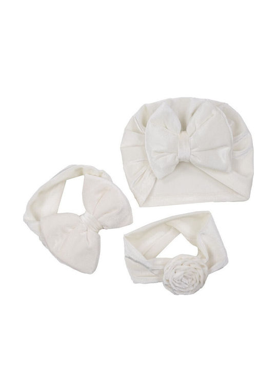 Kamtex Baby Set of Turbans in White Color