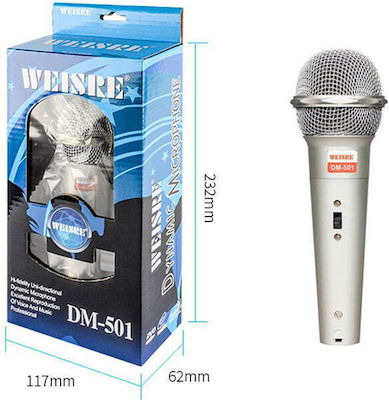 Weisre Dynamic XLR Microphone DM-501 Handheld for Voice In Silver Colour