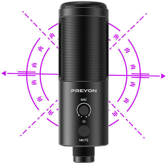 Preyon Buzzard Scream Комплект Δυναμικό Микрофон 3.5mm Настолен компютър, с амортисьори за Вокали в Черен Цвят
