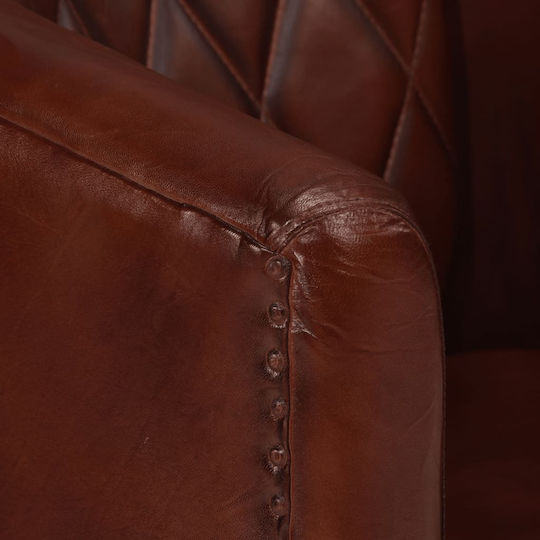 Sessel aus echtem Leder Coffee 58x54x70cm