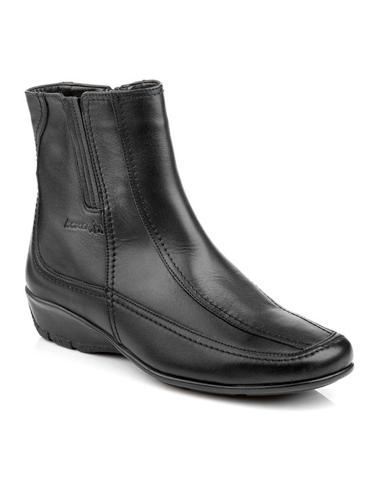 Boxer Leather Women's Ankle Boots Black