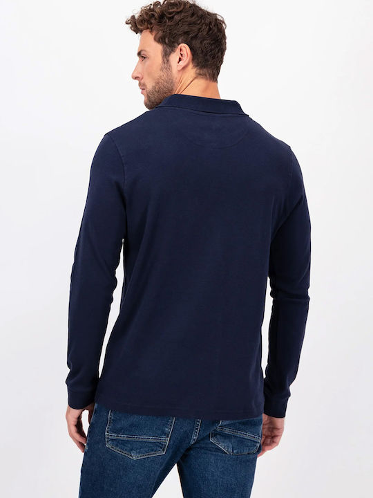 Fynch Hatton Men's Long Sleeve Blouse Polo Navy Blue