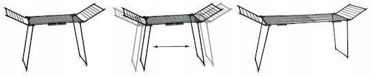Massido Metallic Folding Floor Clothes Drying Rack with Hanging Length 27m