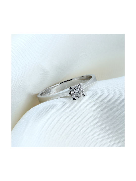 Single Stone from White Gold 18K with Diamond