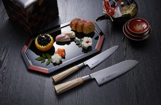 Senzo Suncraft Twisted Octagon Нож Santoku от Дамаска Стомана 16.7см