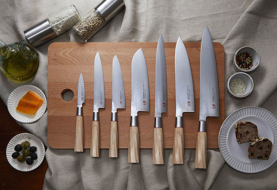 Senzo Suncraft Twisted Octagon Нож Santoku от Дамаска Стомана 16.7см