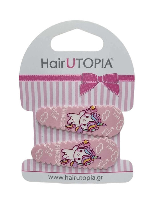 Hair Utopia Σετ Παιδικά Κοκαλάκια με Κλιπ Μονόκερος 2τμχ