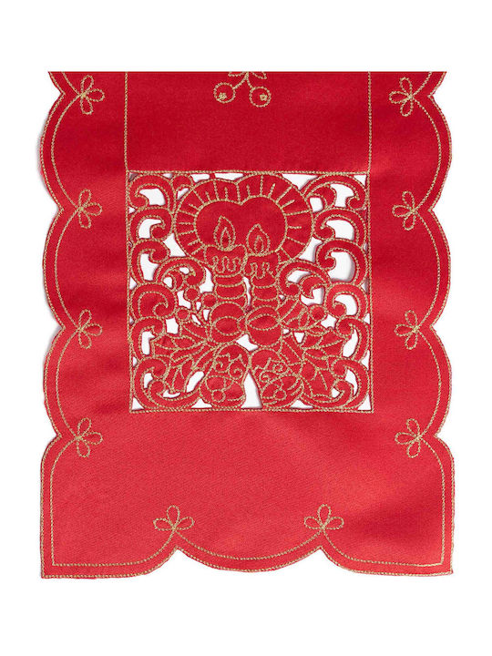 Silk Fashion Christmas Tablecloth Runner Red L140xW30xH30cm.