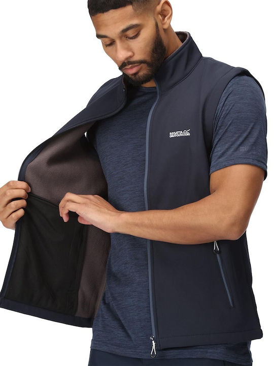 Regatta Bradwell Iii Men's Sleeveless Softshell Jacket Waterproof and Windproof Navy Blue