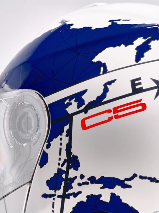 Schuberth C5 Globe Blue Κράνος Μηχανής Flip-Up ECE 22.06 1640gr με Sunvisor