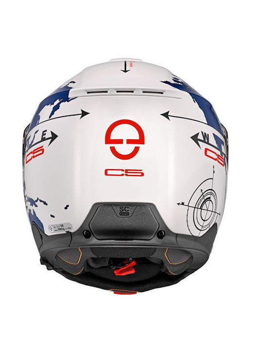 Schuberth C5 Globe Blue Κράνος Μηχανής Flip-Up ECE 22.06 1640gr με Sunvisor