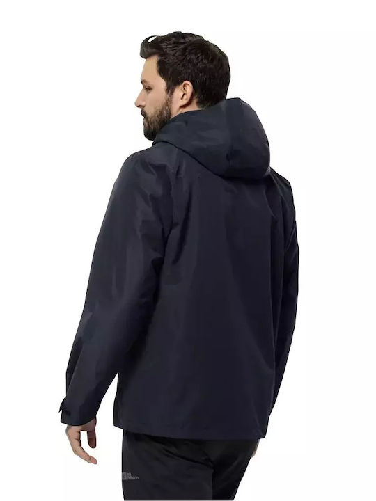 Jack Wolfskin Taubenberg 3 in 1 Herren Winter Jacke Lässig Blau