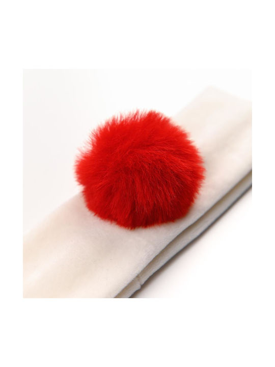 PALLINA RIBBON VELVET POM-POM RIBBON CODE 1000164 ECRU-RED