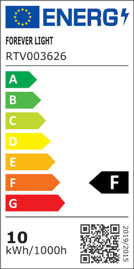 Forever Light Λάμπα LED 10W 138mm για Ντουί E27 και Σχήμα G95 Θερμό Λευκό 950lm