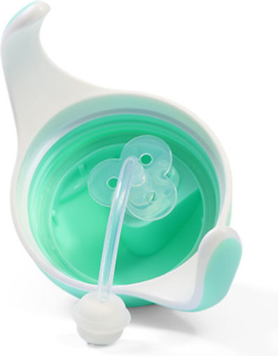 Babyono Baby Cup with Handles and Straw made of Silicone Green 240ml