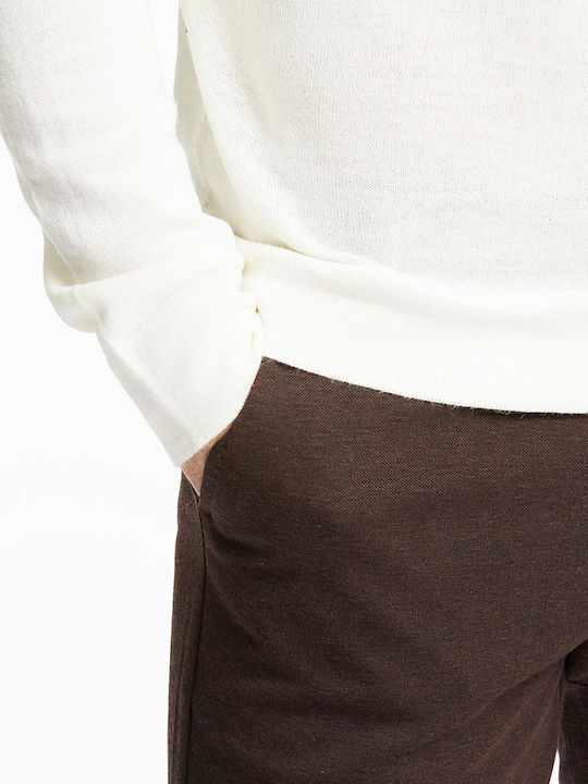 Langarm-Pullover Weiß