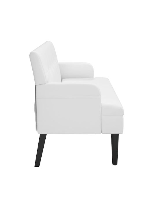 Διθέσιος Καναπές Δερματίνη Λευκός 112x65.5x75εκ.