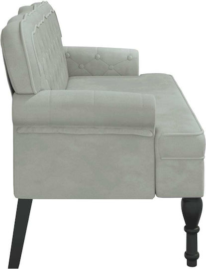Doppelsitzer Samt Sofa Hellgrau 119,5x64,5x75cm