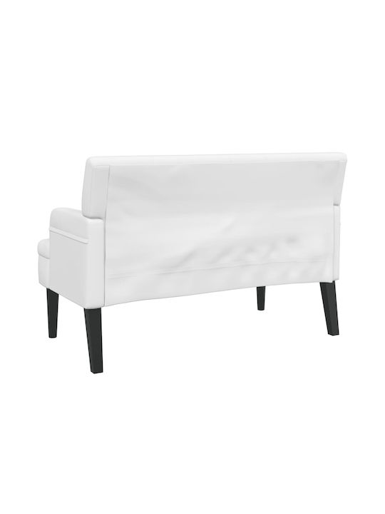 Διθέσιος Καναπές Δερματίνη Λευκός 112x65.5x75εκ.