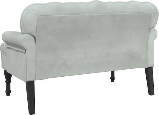 Doppelsitzer Samt Sofa Hellgrau 119,5x64,5x75cm