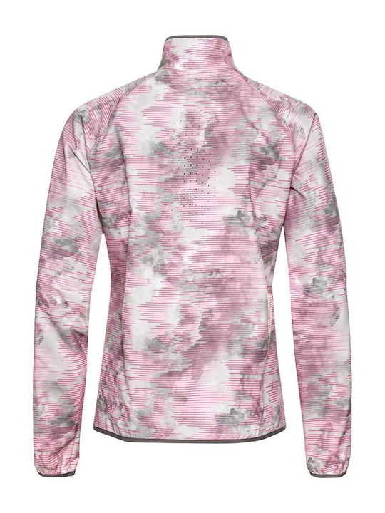 Jachetă Dama Essential Light Print Pentru Alergare Waterproof și Cu Protecție Împotriva Vântului Gri Deschis
