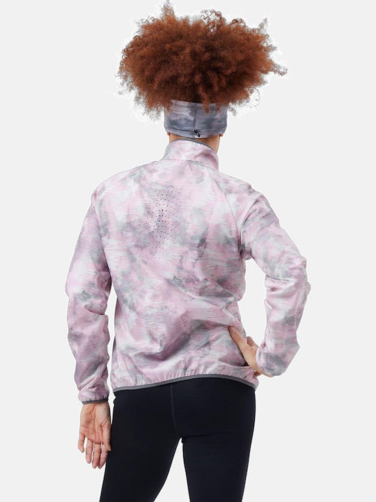 Jachetă Dama Essential Light Print Pentru Alergare Waterproof și Cu Protecție Împotriva Vântului Gri Deschis