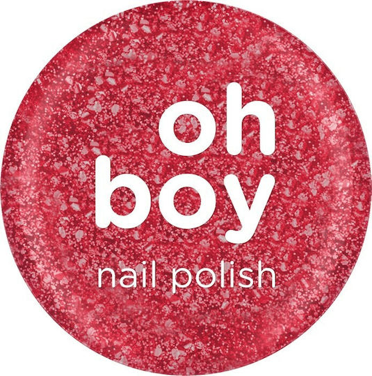 OhBoy Glitter Βερνίκι Νυχιών ΚΟΚΚΙΝΟ GLITTER