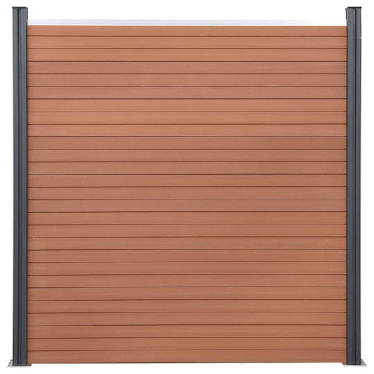vidaXL Deck Περίφραξης Κήπου από WPC 186x353εκ. Καφέ