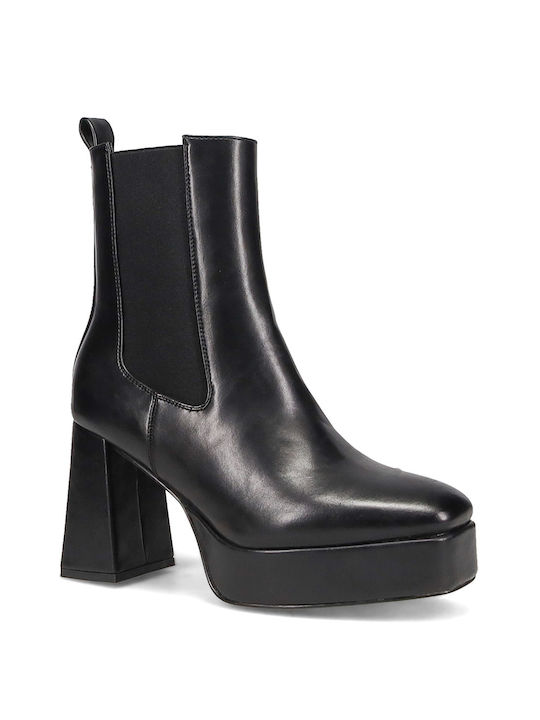 Migato Women's Chelsea Boots with High Heel Black