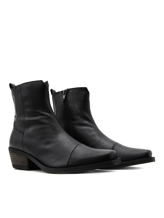 Creator Leder Damen Cowboy-Stiefeletten Schwarz