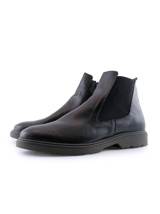 Fentini 50 Men's Leather Chelsea Ankle Boots Black