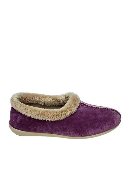 Yfantidis Closed Women's Slippers in Lilac color