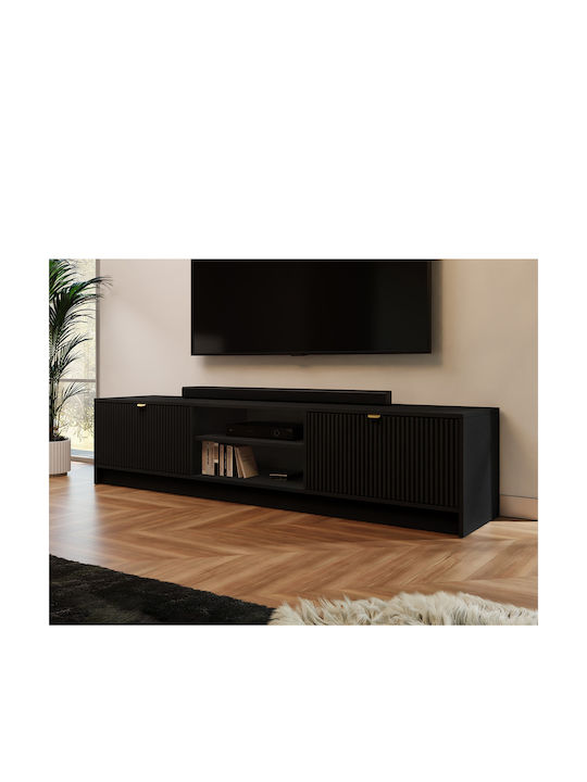 TV-Möbel Hölzernes Tireno 2k Schwarz L180xB40xH40cm