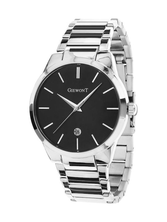 Giewont Men's Watch Battery with Silver Metal Bracelet