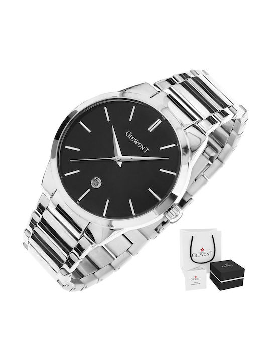 Giewont Men's Watch Battery with Silver Metal Bracelet