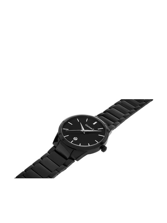 Giewont Herrenuhr Batterie mit Schwarz Metallarmband