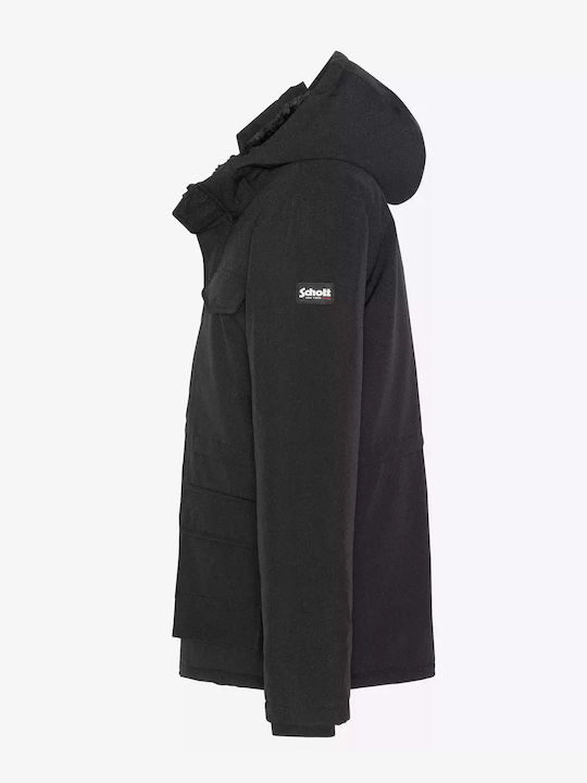 Schott Ärmellos Herren Winter Jacke Lässig Schwarz