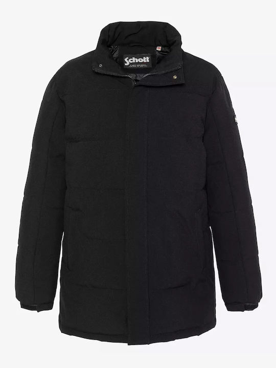 Schott Ärmellos Herren Winter Jacke Lässig Schwarz