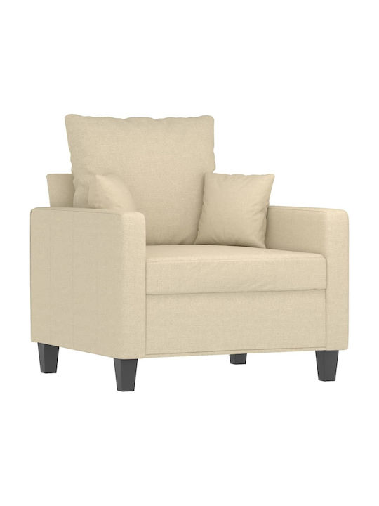 Sessel mit Fußhocker Cream 78x77x80cm