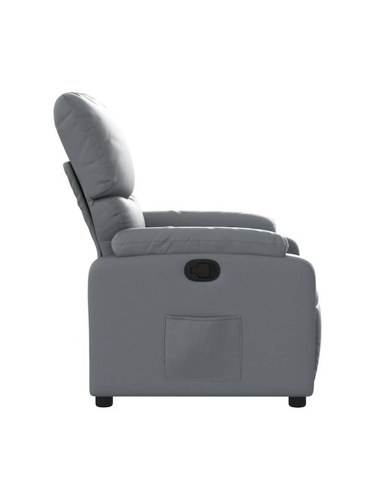 Πολυθρόνα Relax με Υποπόδιο από Δερματίνη Γκρι 75x99x99cm