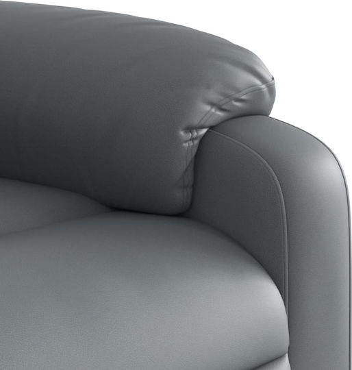 Relaxsessel mit Fußhocker aus Kunstleder Grey 75x99x99cm