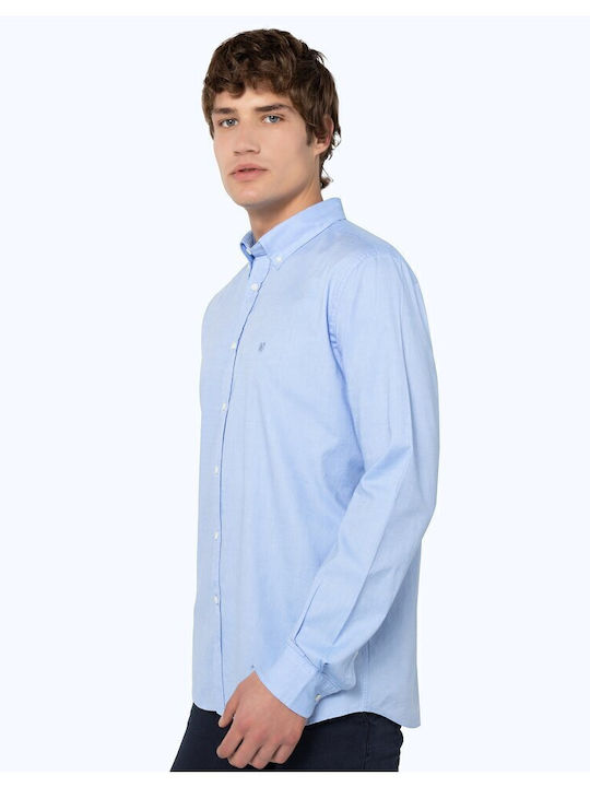 Дълъг ръкав Памучен Риза Едноцветен Light Blue